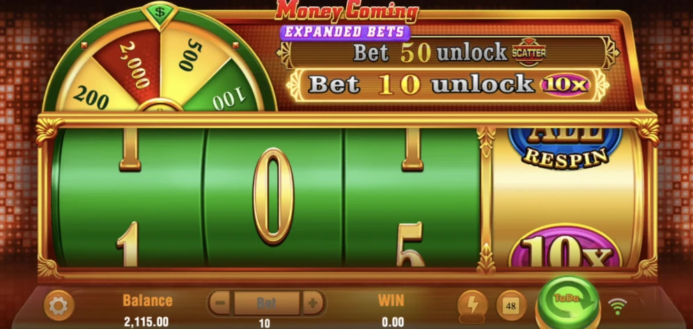 Money Coming Expanded Bets gameplay
